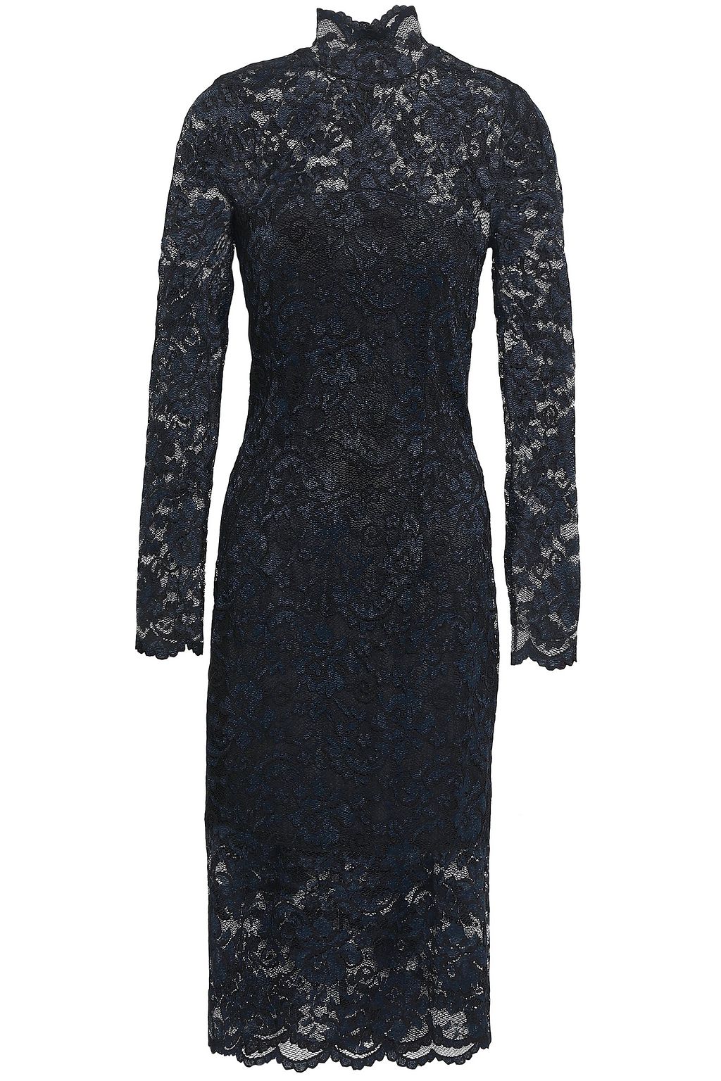 ganni black lace dress