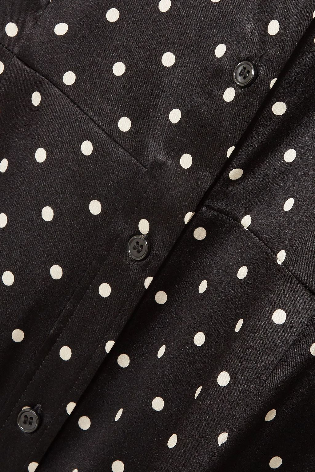 GANNI Dufort polka-dot silk-blend satin maxi dress