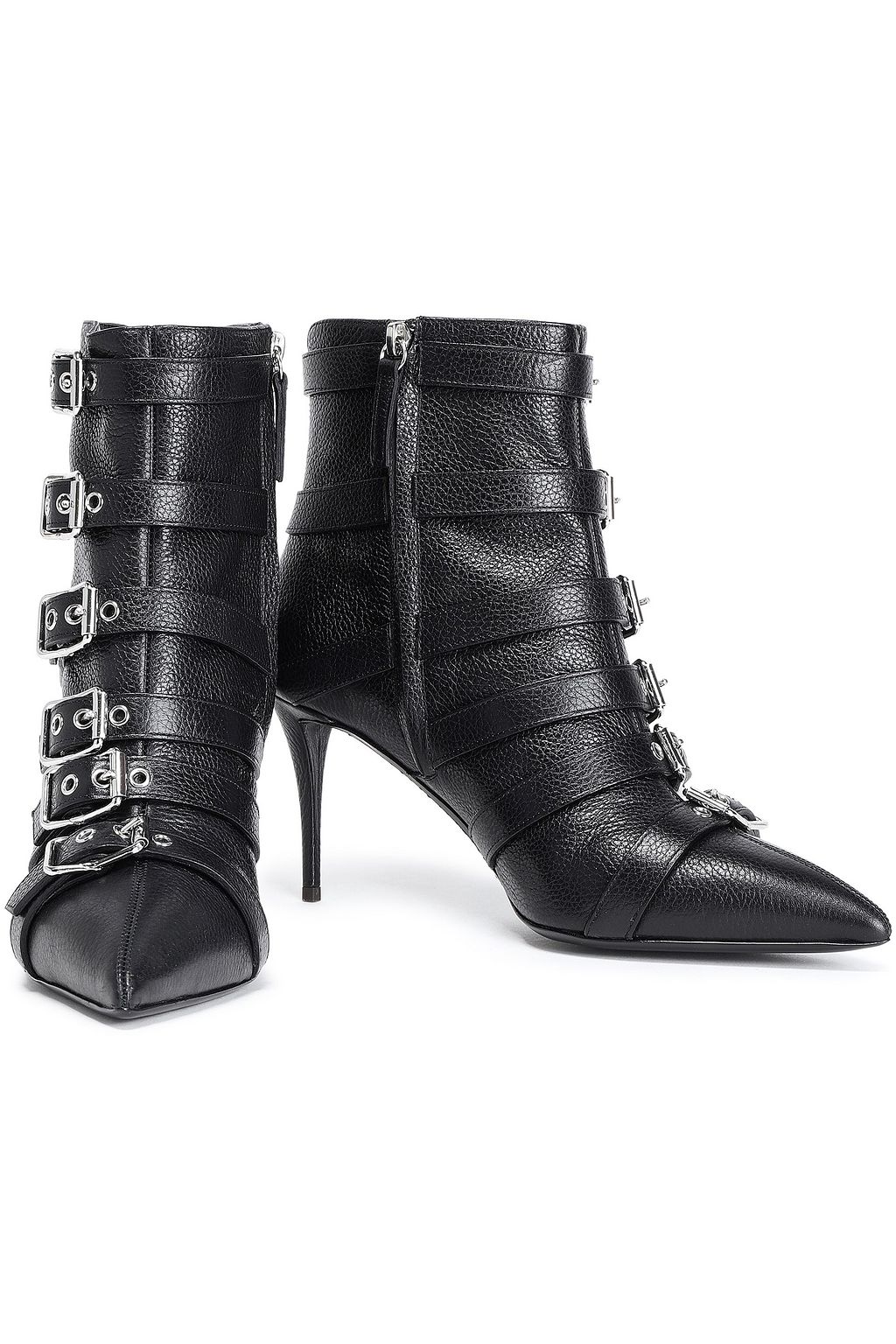 GIUSEPPE ZANOTTI Buckled textured-leather ankle boots