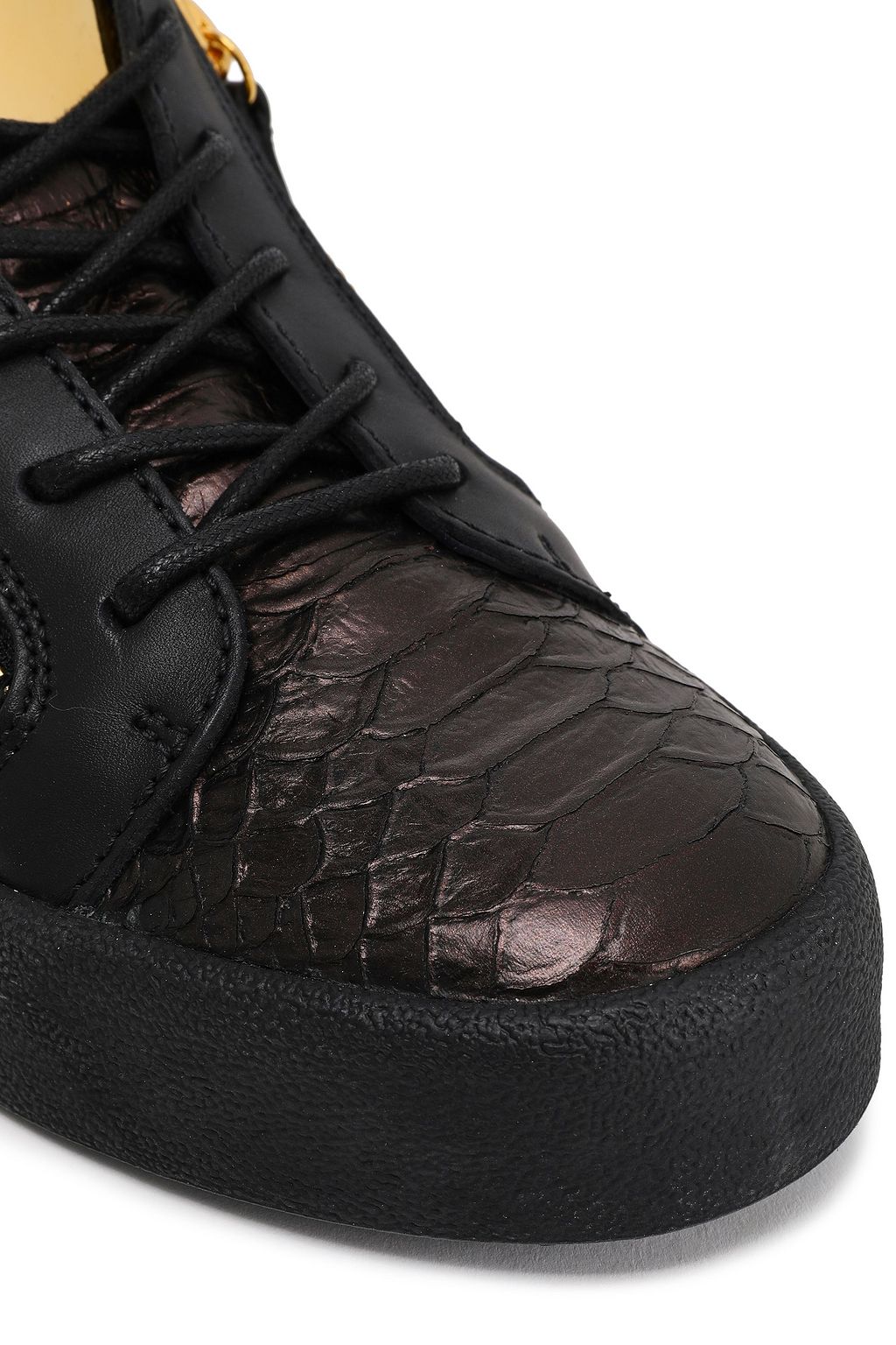 GIUSEPPE ZANOTTI Snake-effect leather sneakers