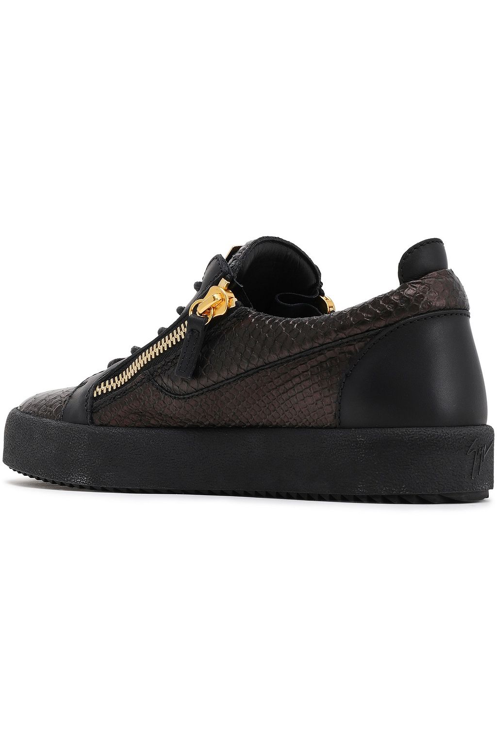 GIUSEPPE ZANOTTI Snake-effect leather sneakers
