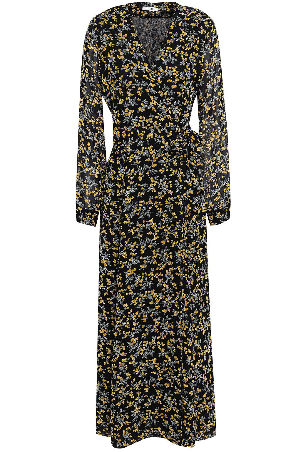 ganni marceau georgette maxi dress