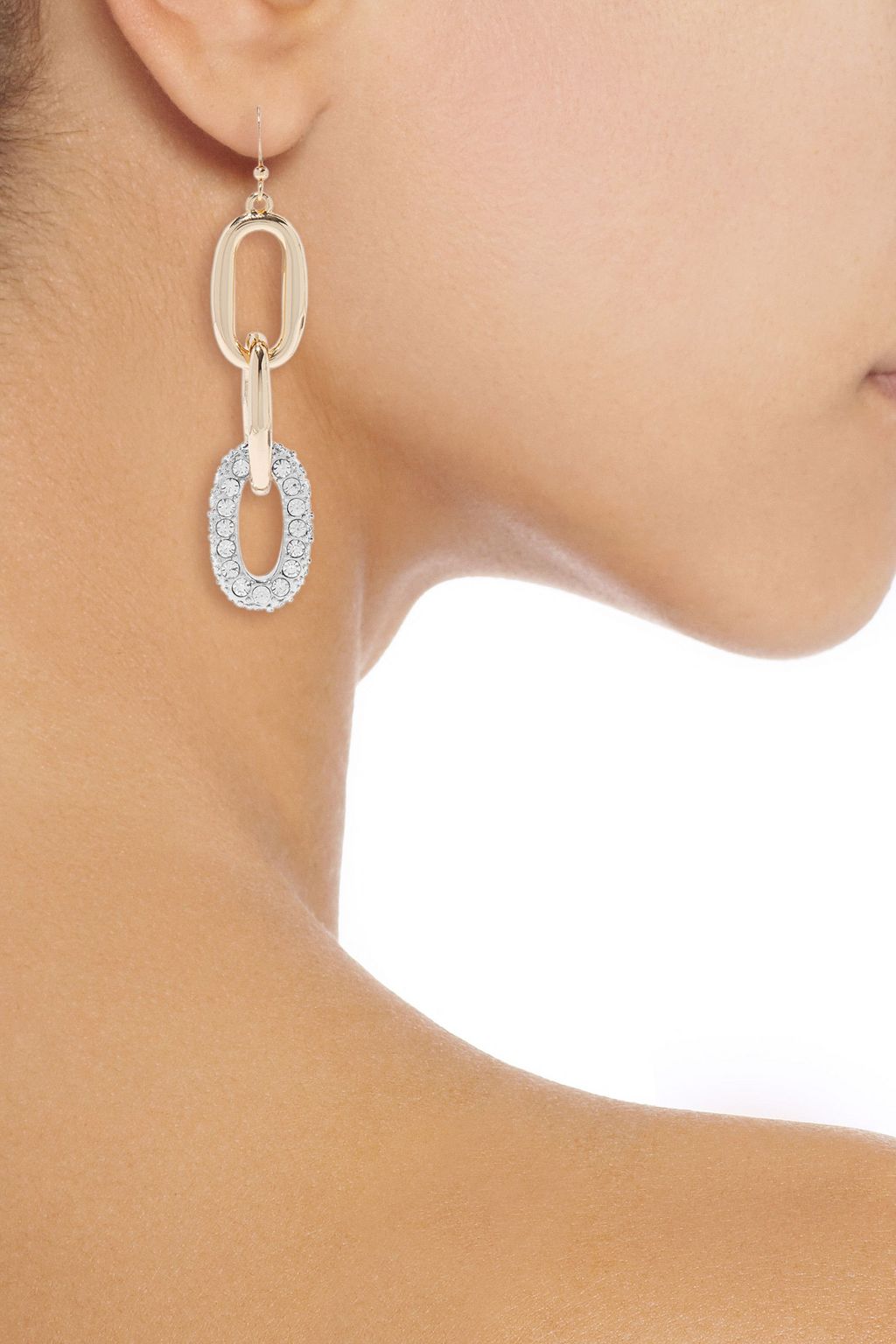 KENNETH JAY LANE Gold-tone crystal earrings