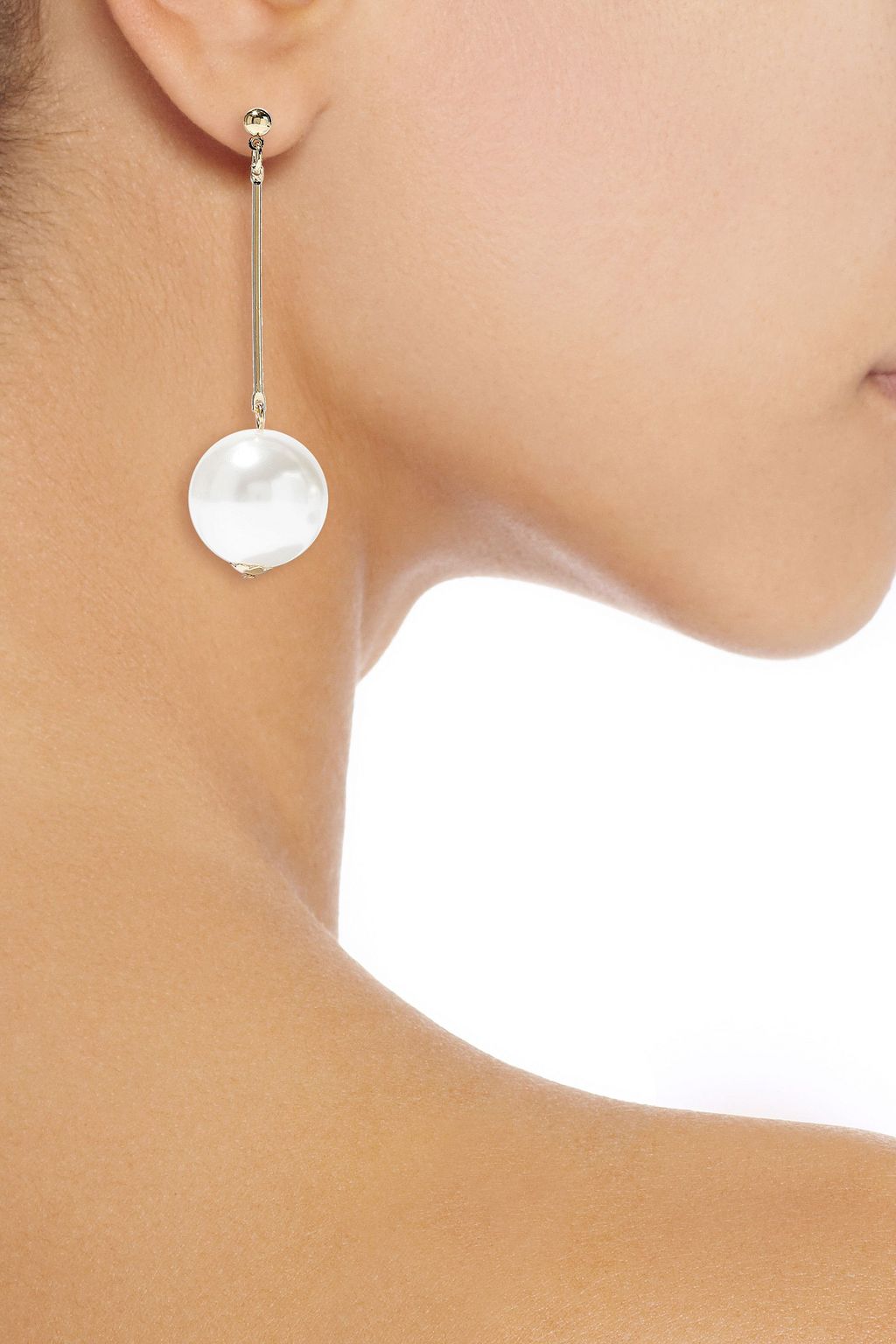 KENNETH JAY LANE Gold-tone faux pearl earrings