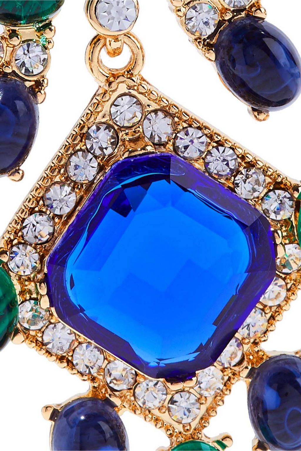 KENNETH JAY LANE Gold-tone, stone and crystal clip earrings