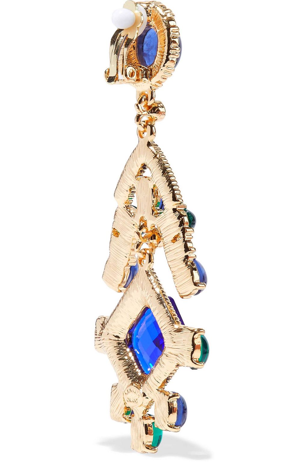KENNETH JAY LANE Gold-tone, stone and crystal clip earrings