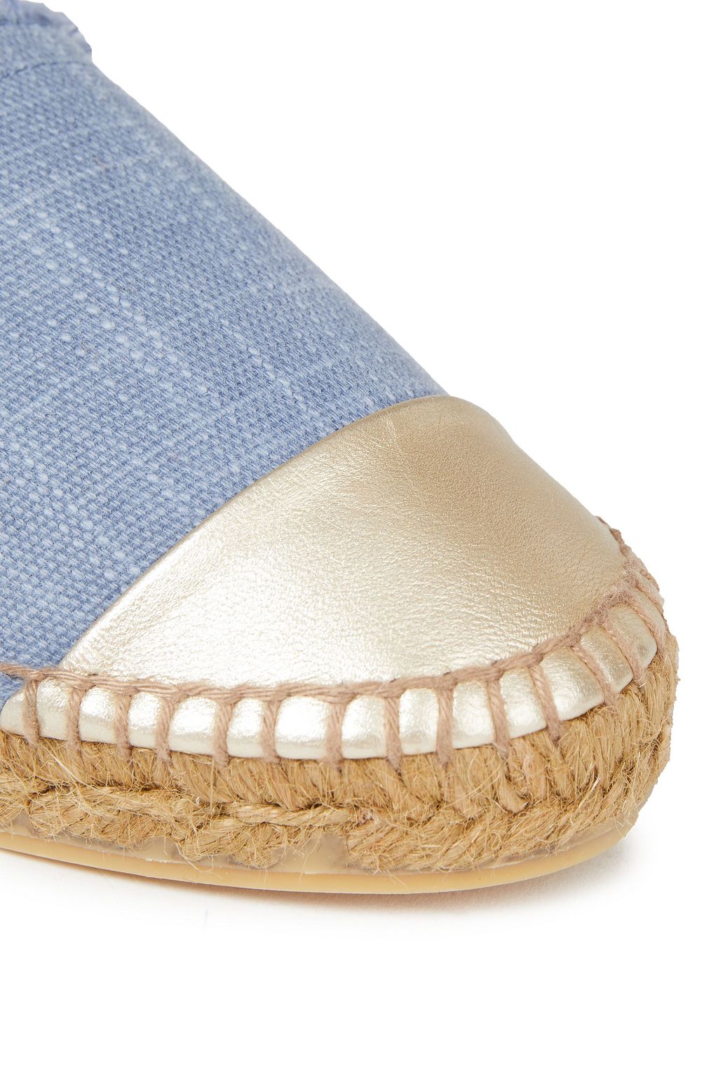 CASTAÑER Kampala metallic leather-trimmed canvas espadrilles