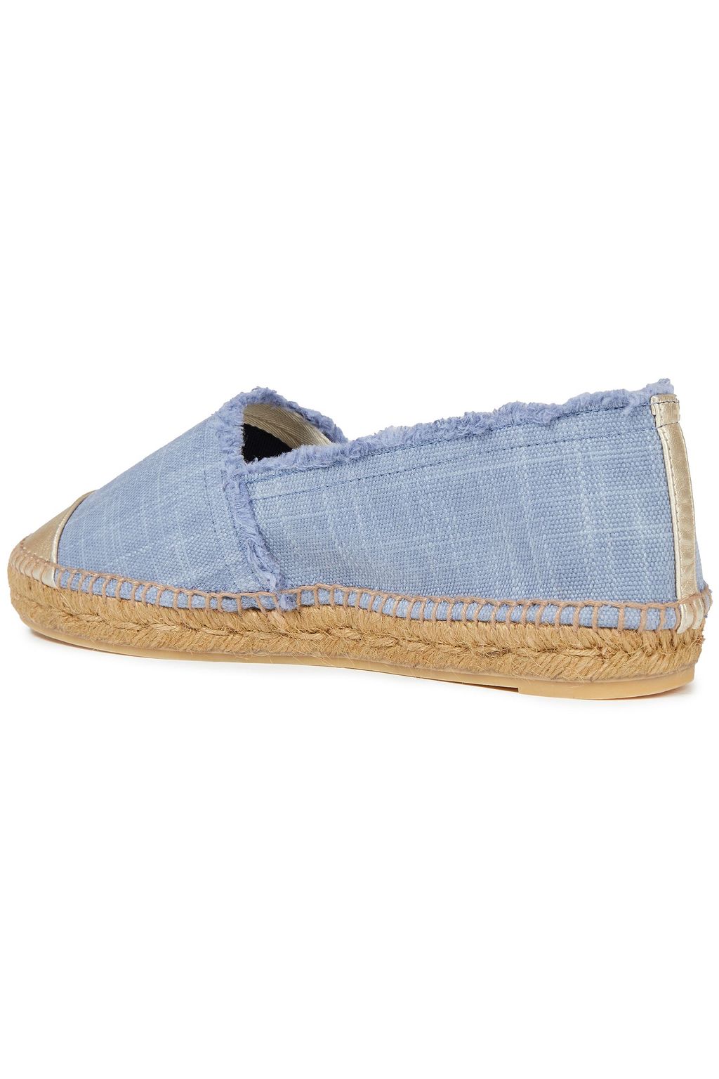 CASTAÑER Kampala metallic leather-trimmed canvas espadrilles