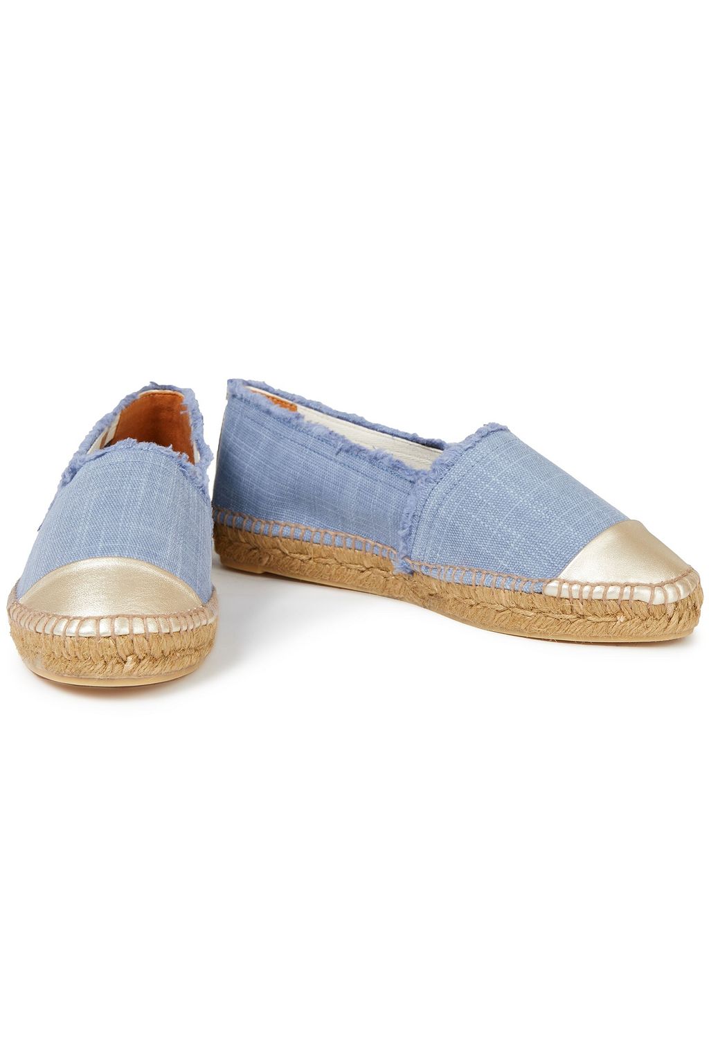 CASTAÑER Kampala metallic leather-trimmed canvas espadrilles