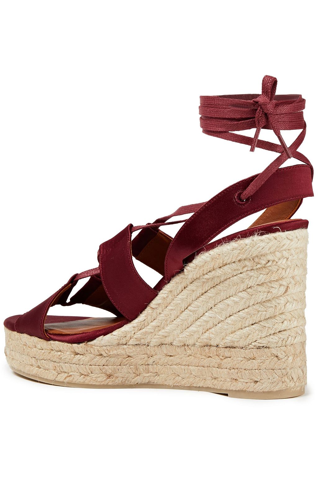 CASTAÑER Boris 80 lace-up satin espadrille wedge sandals