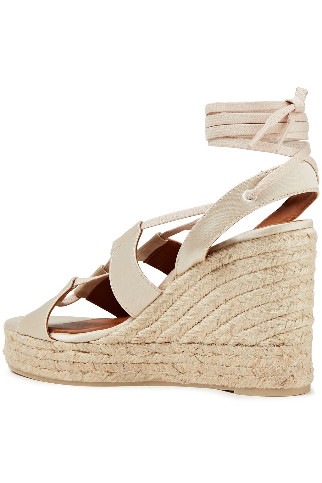 CASTAÑER Boris 80 lace-up satin espadrille wedge sandals