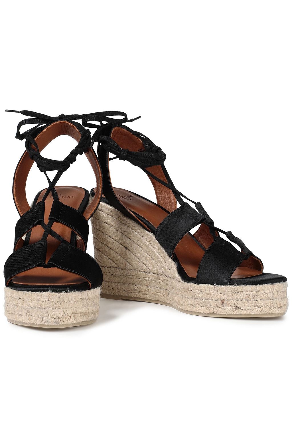 CASTAÑER Boris lace-up satin espadrille wedge sandals