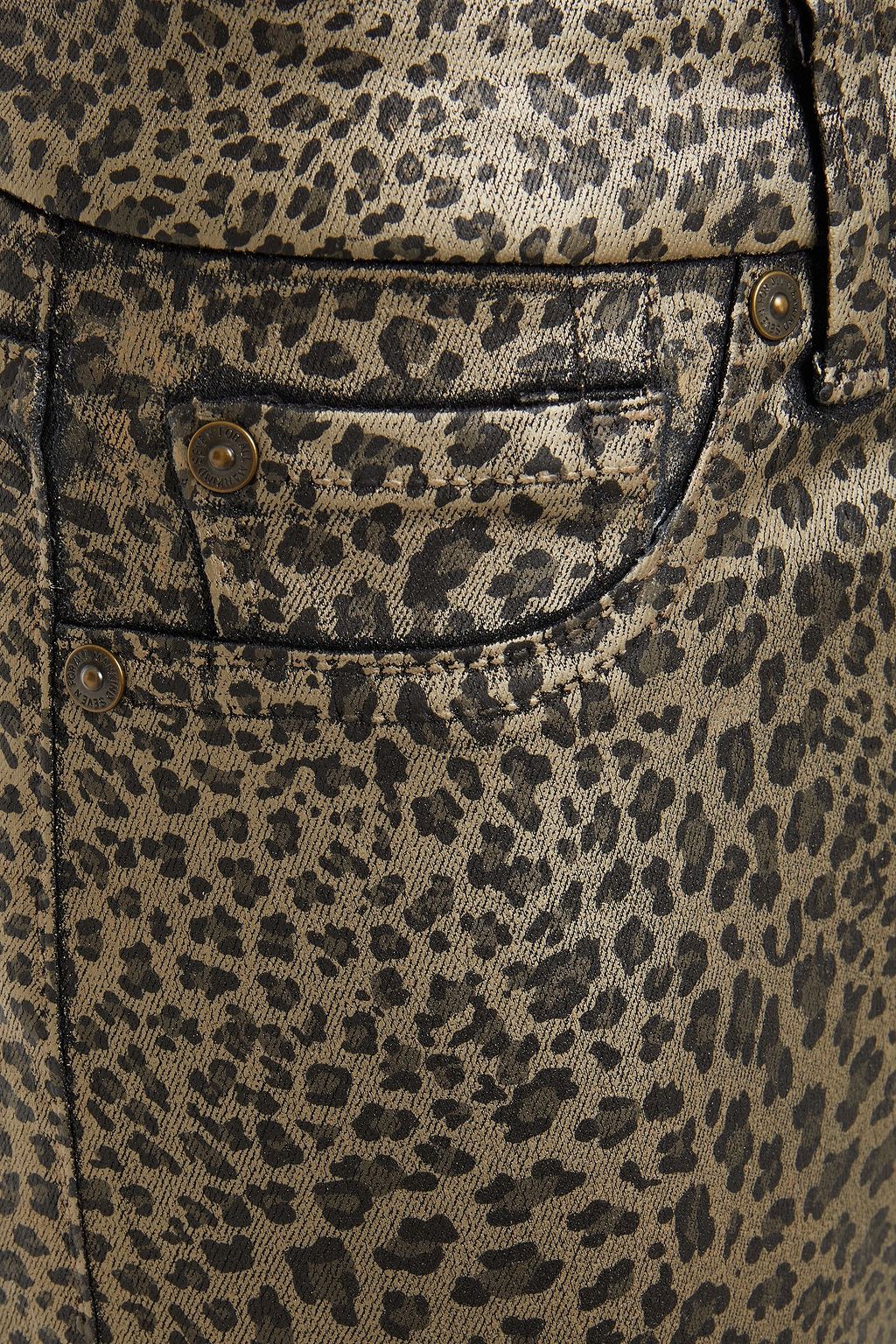 7 FOR ALL MANKIND Metallic leopard-print mid-rise skinny jeans