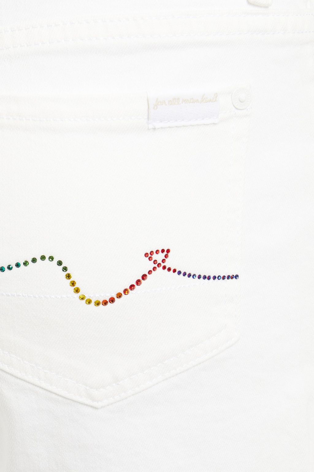7 FOR ALL MANKIND Swarovski crystal-embellished denim shorts