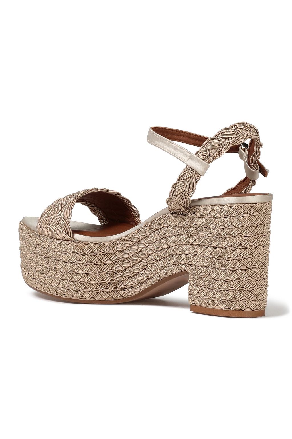 Taupe Xesqui braided satin platform sandals | CASTAÑER | THE OUTNET