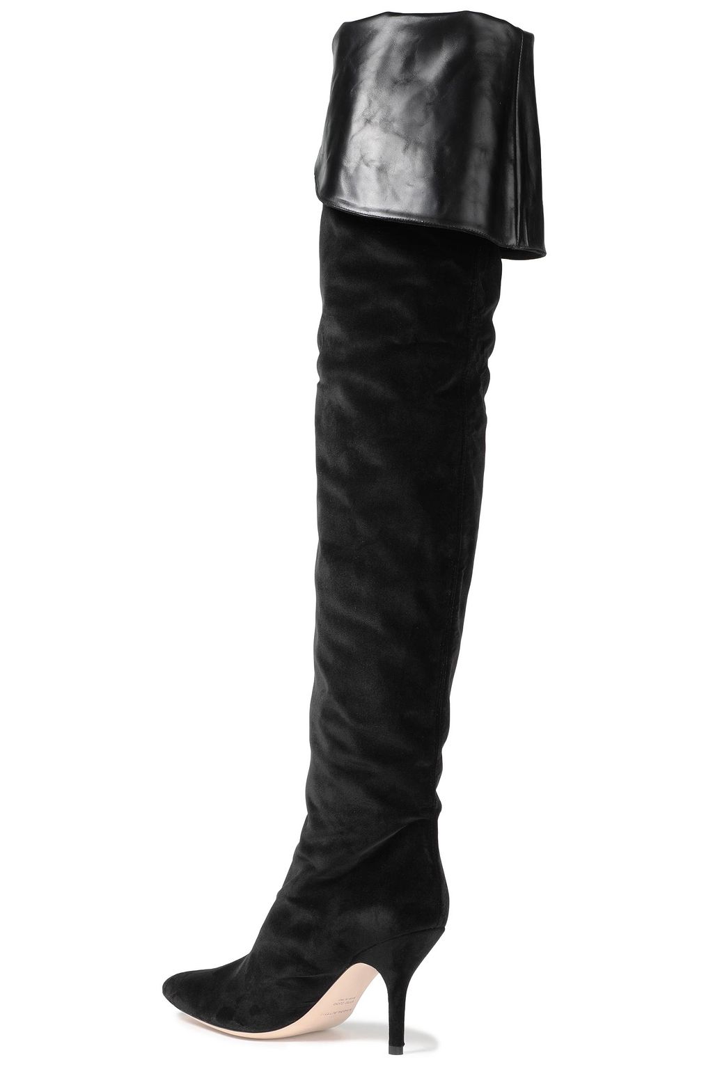 MAGDA BUTRYM Portugal leather-trimmed velvet thigh boots