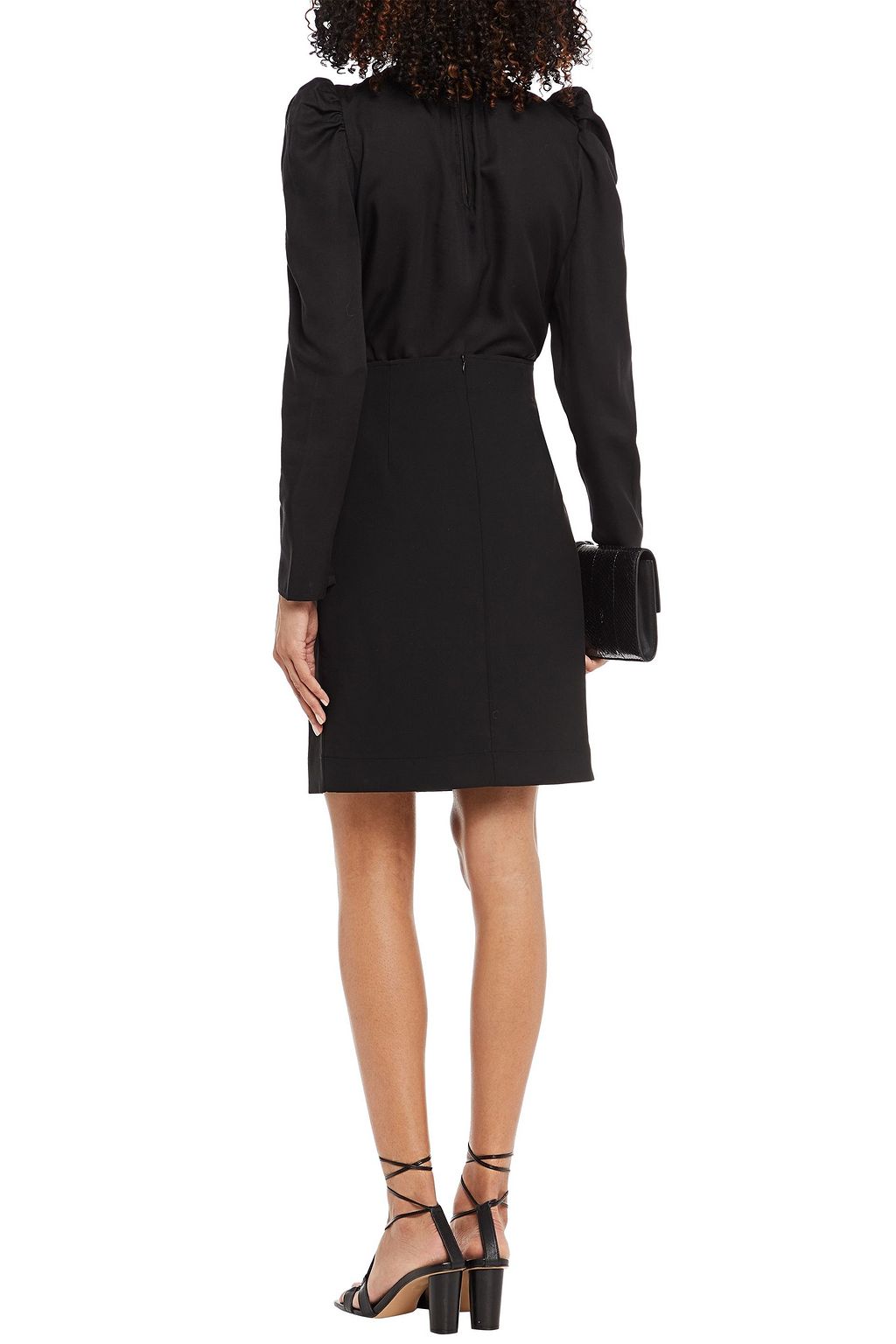 BYTIMO Button-embellished stretch-crepe mini skirt