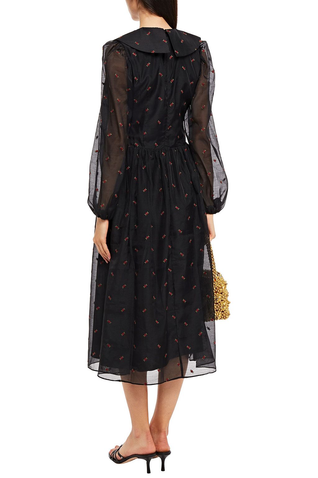 SHRIMPS Embroidered organza midi dress