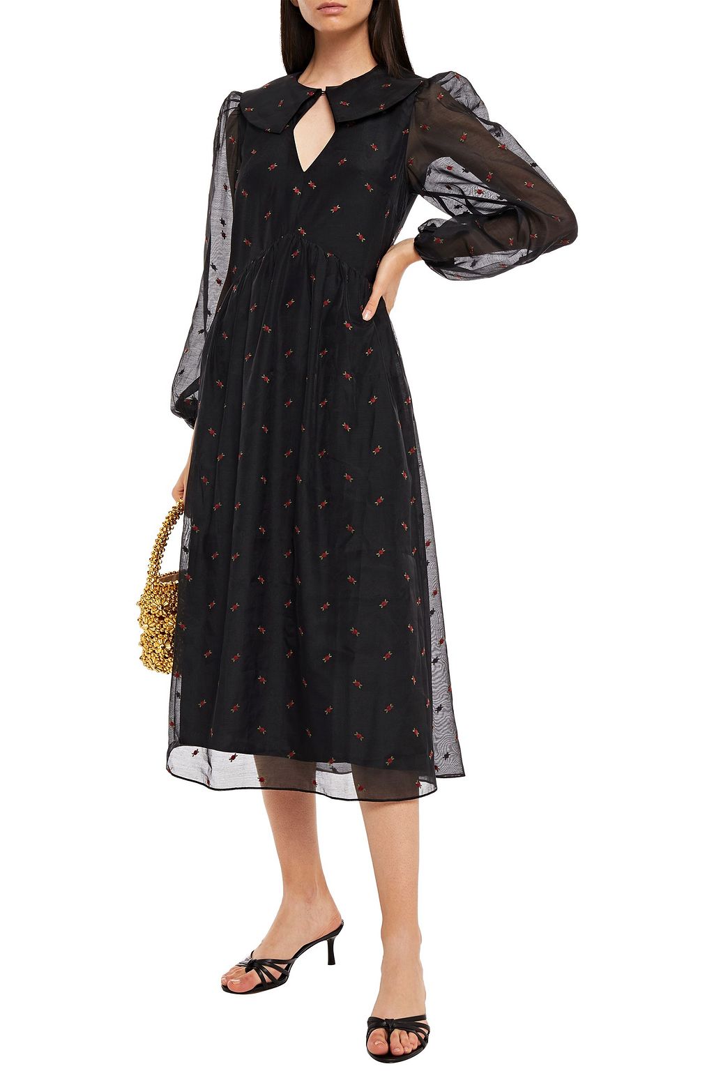 SHRIMPS Embroidered organza midi dress
