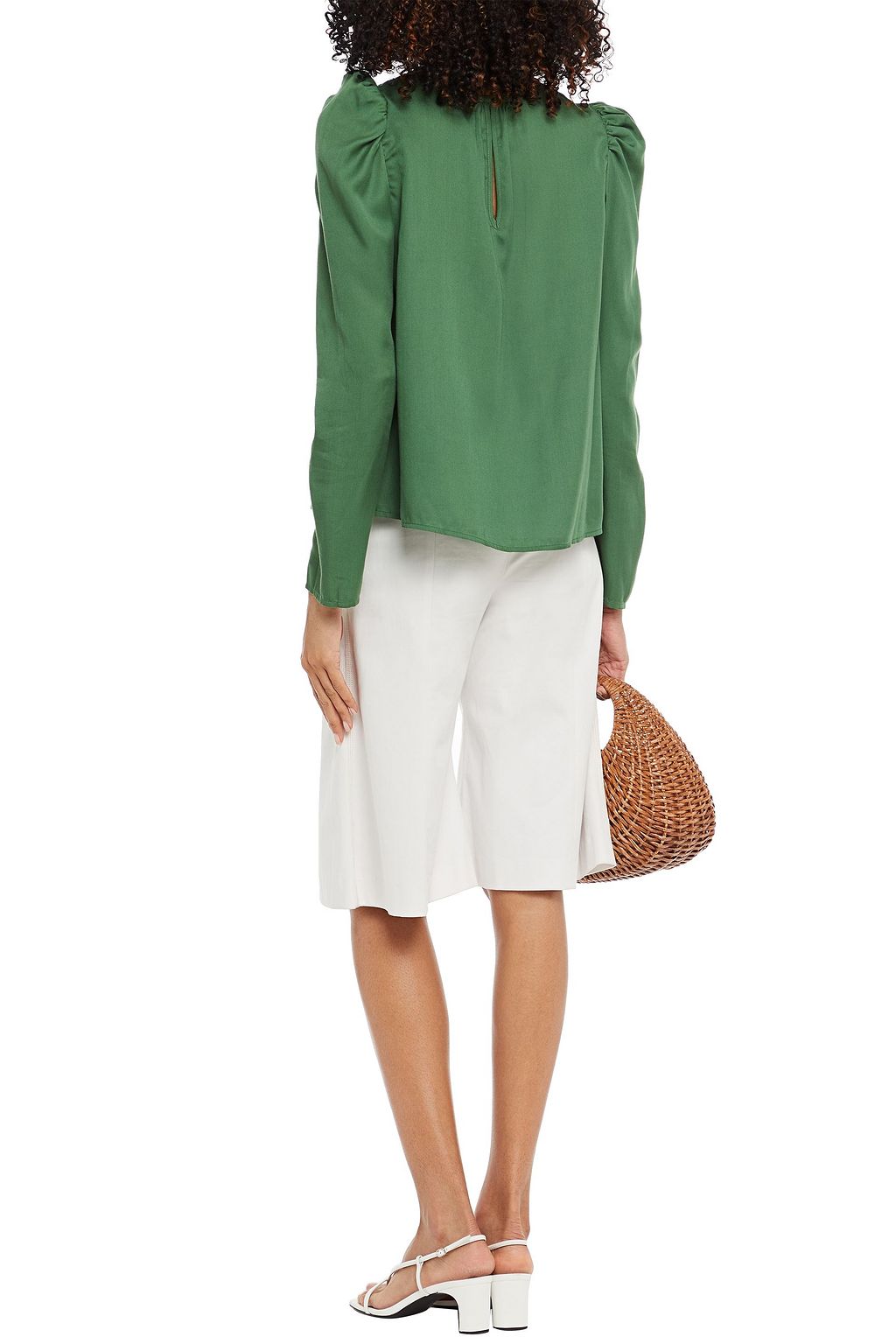 BYTIMO Gathered twill blouse