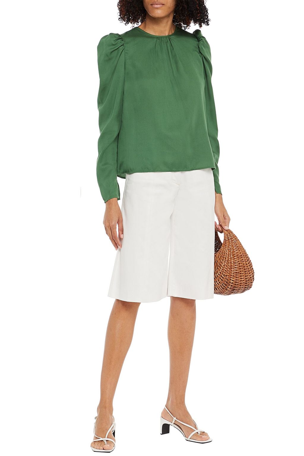BYTIMO Gathered twill blouse