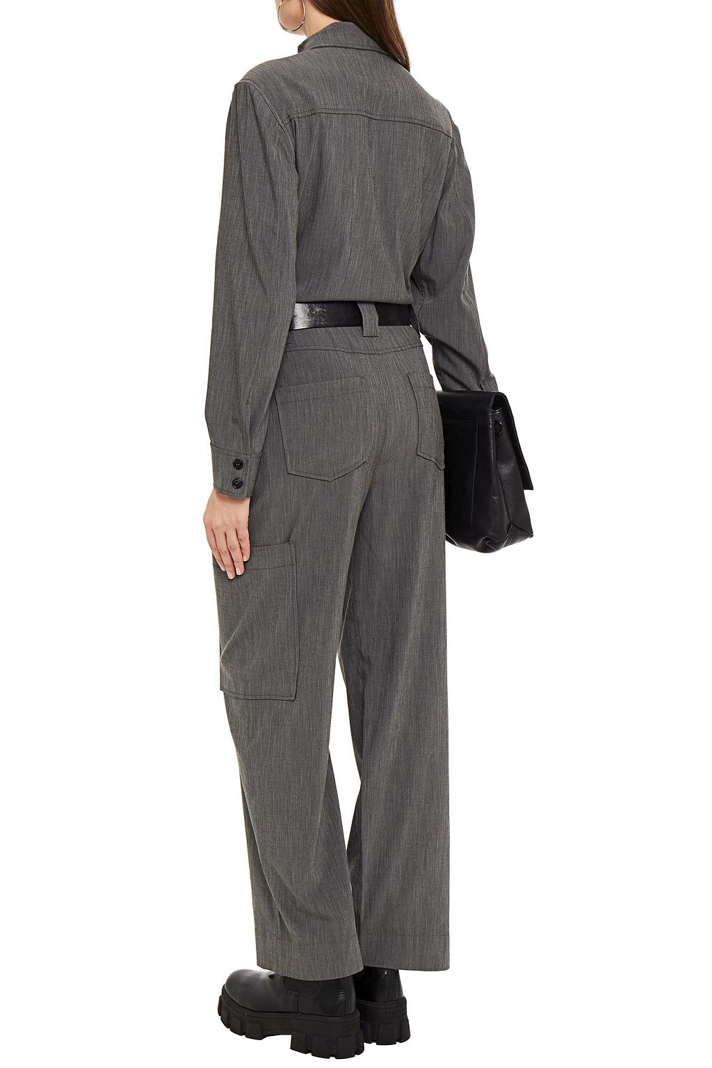 GANNI Crystal-embellished chambray jumpsuit