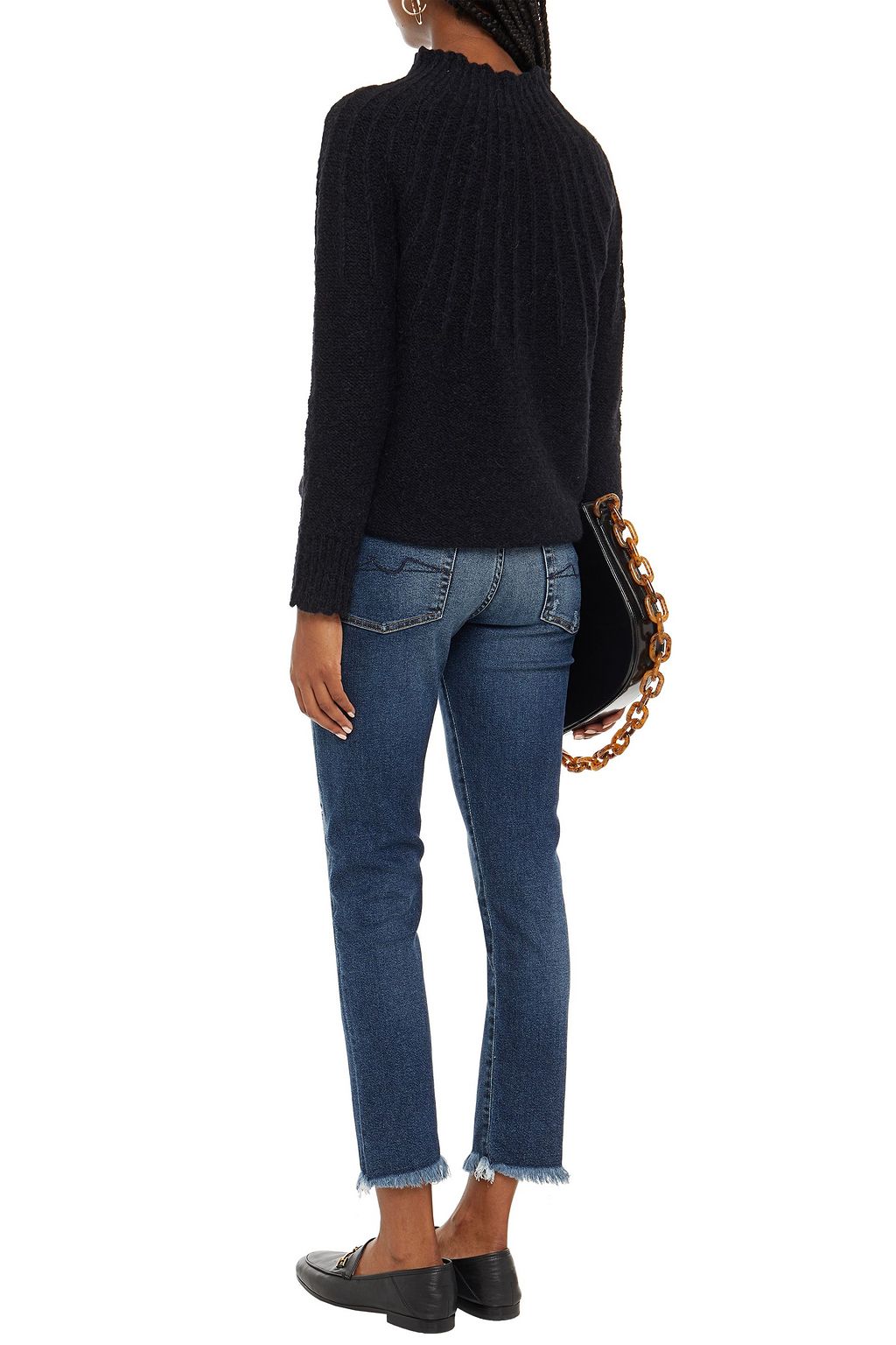 7 FOR ALL MANKIND Asher distressed mid-rise slim-leg jeans