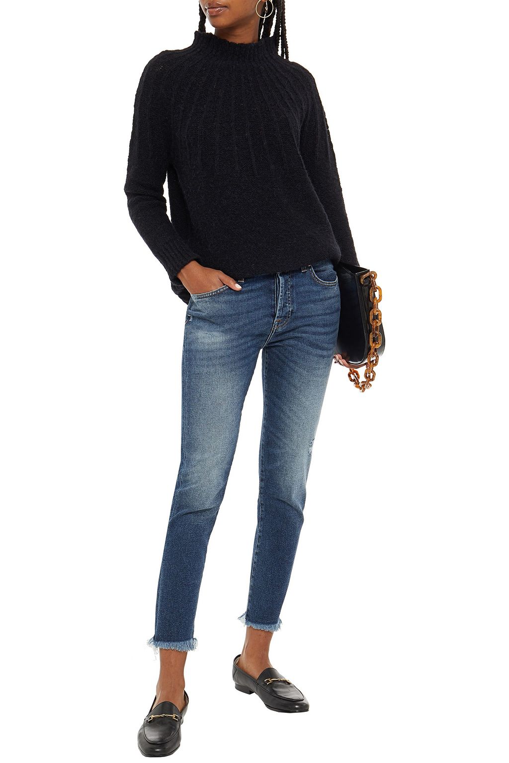 7 FOR ALL MANKIND Asher distressed mid-rise slim-leg jeans