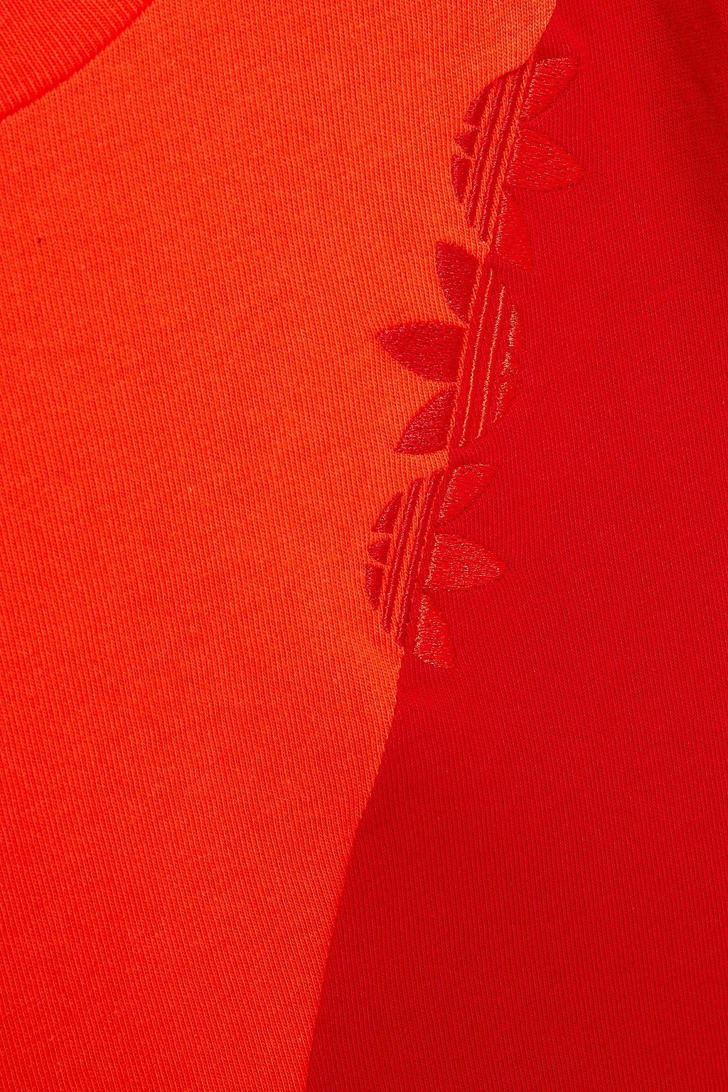 ADIDAS ORIGINALS Two-tone cotton-jersey T-shirt