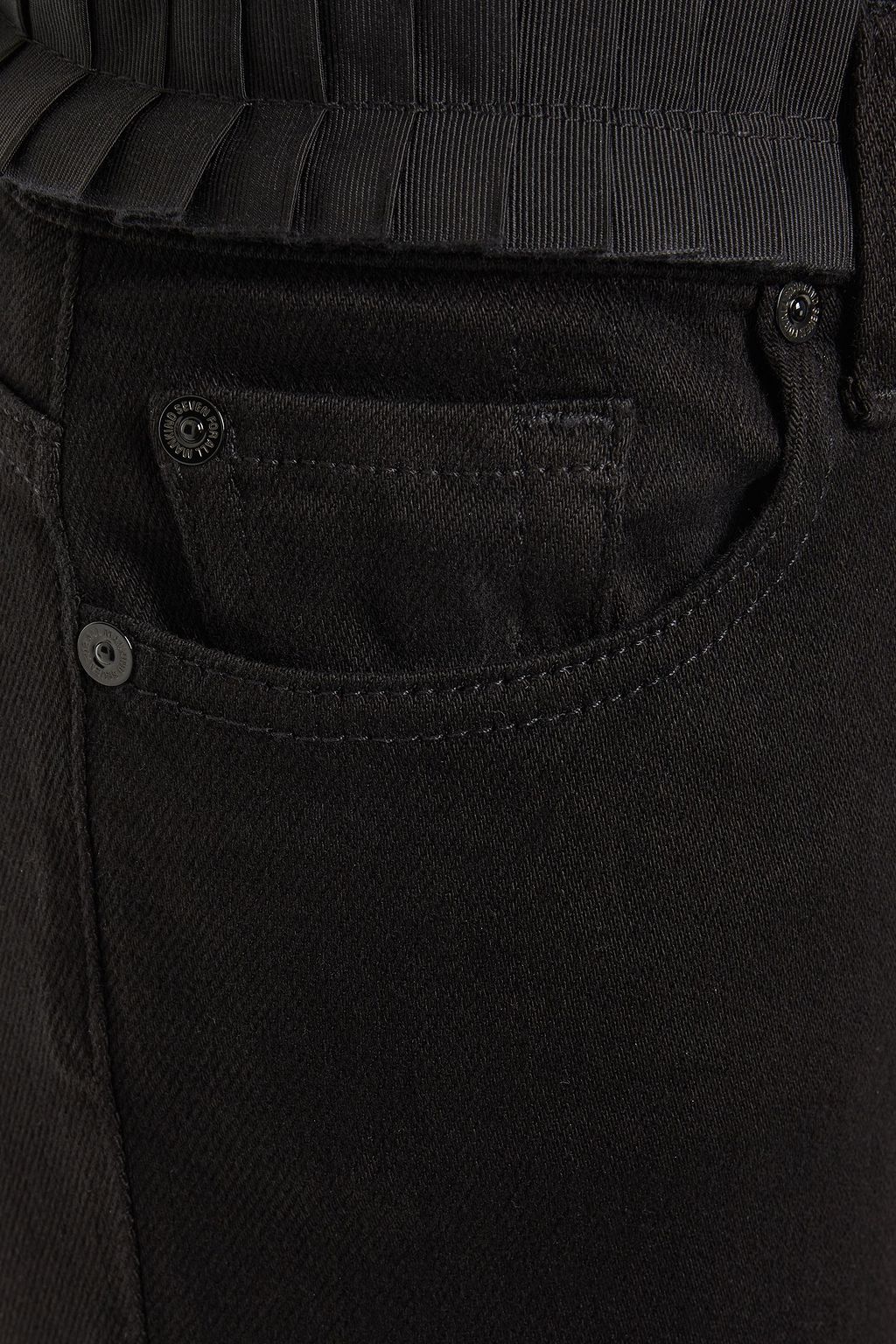 7 FOR ALL MANKIND Roxanne grosgrain-trimmed low-rise slim-leg jeans