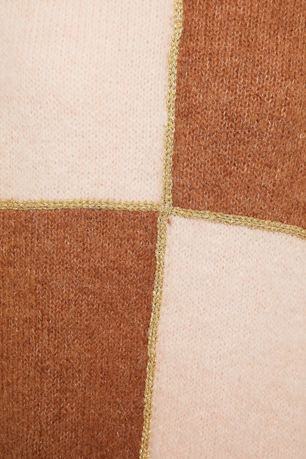 BYTIMO Metallic-trimmed two-tone alpaca-blend sweater