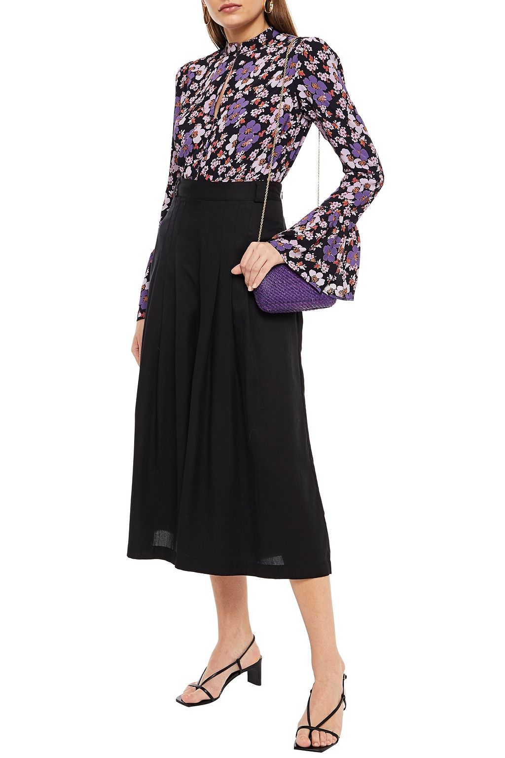 BYTIMO Pleated twill culottes