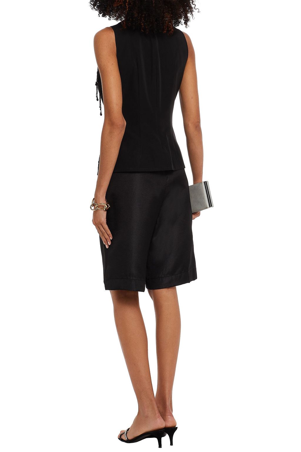 ERDEM Gemima embellished faille top