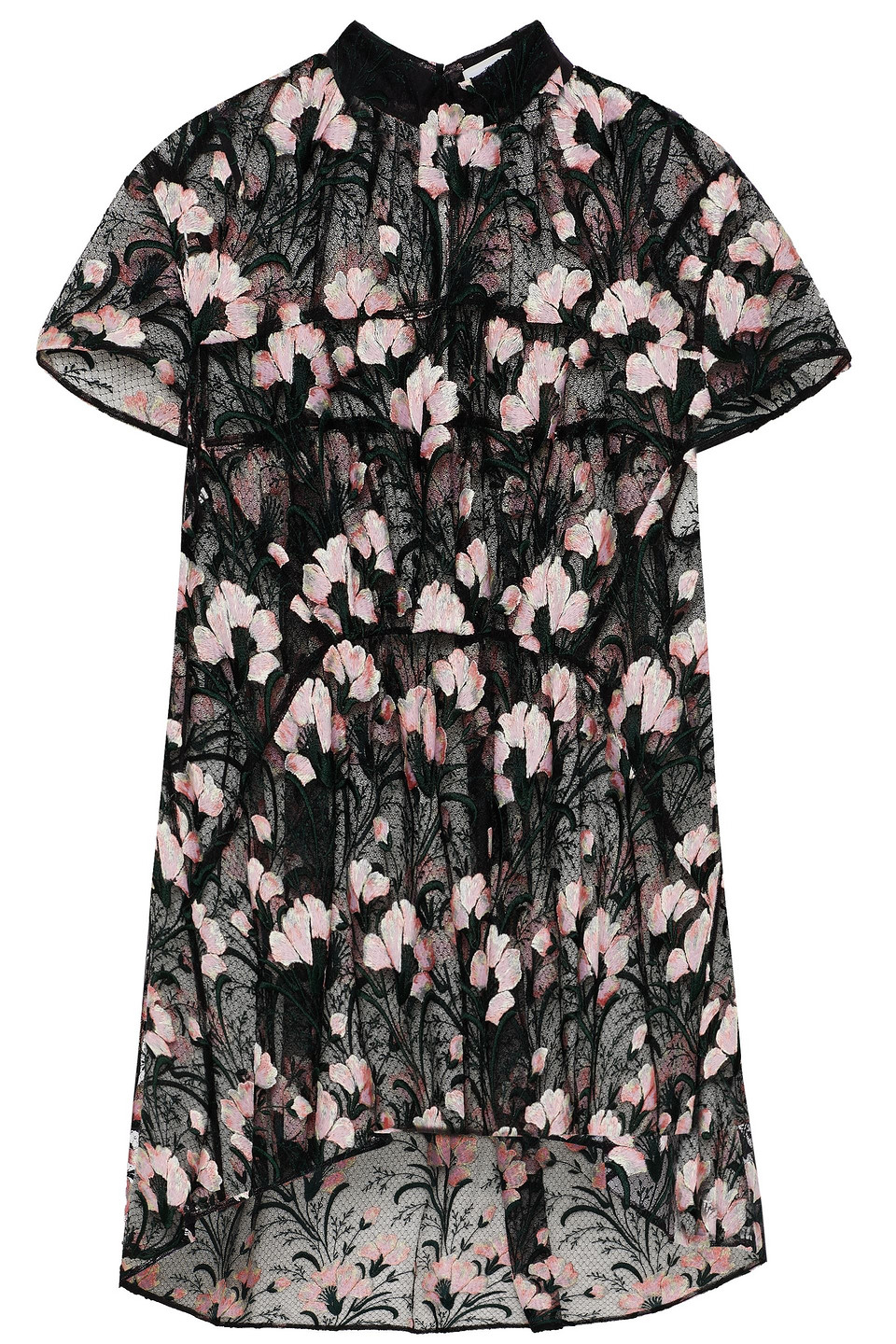 Erdem Woman Arlesa Embroidered Gathered Lace Top Black Size 12