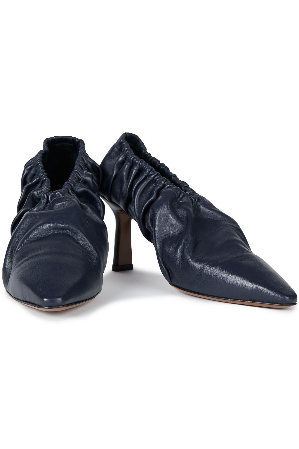 NEOUS Chondro gathered leather pumps