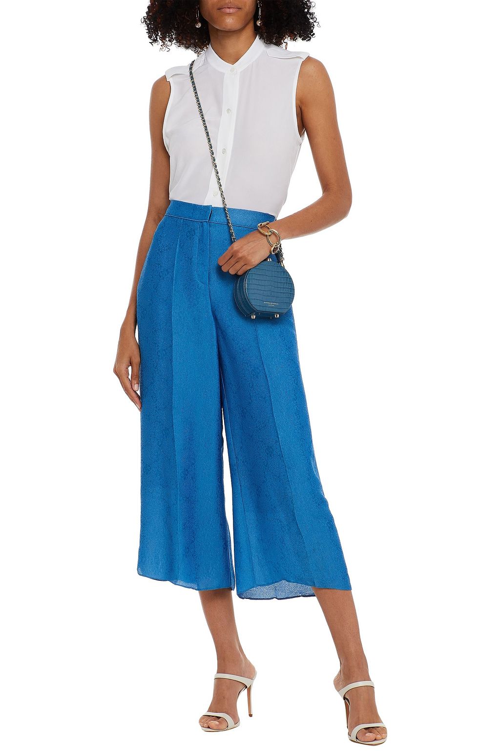 ERDEM Cropped jacquard wide-leg pants