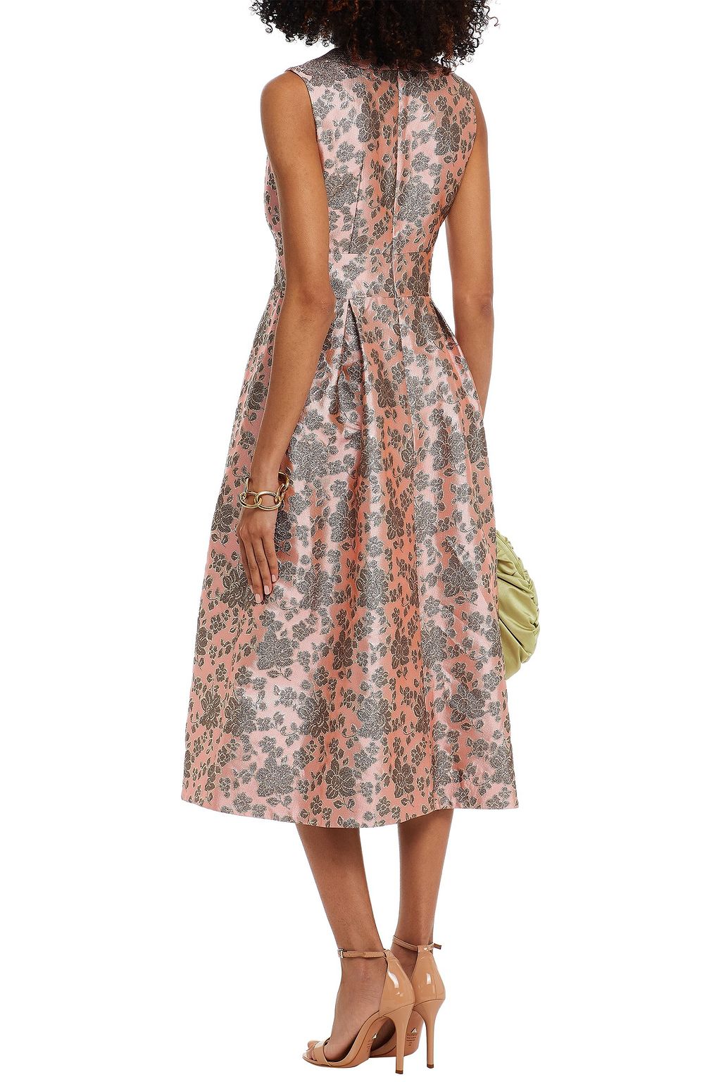 ERDEM Davinia pleated brocade midi dress