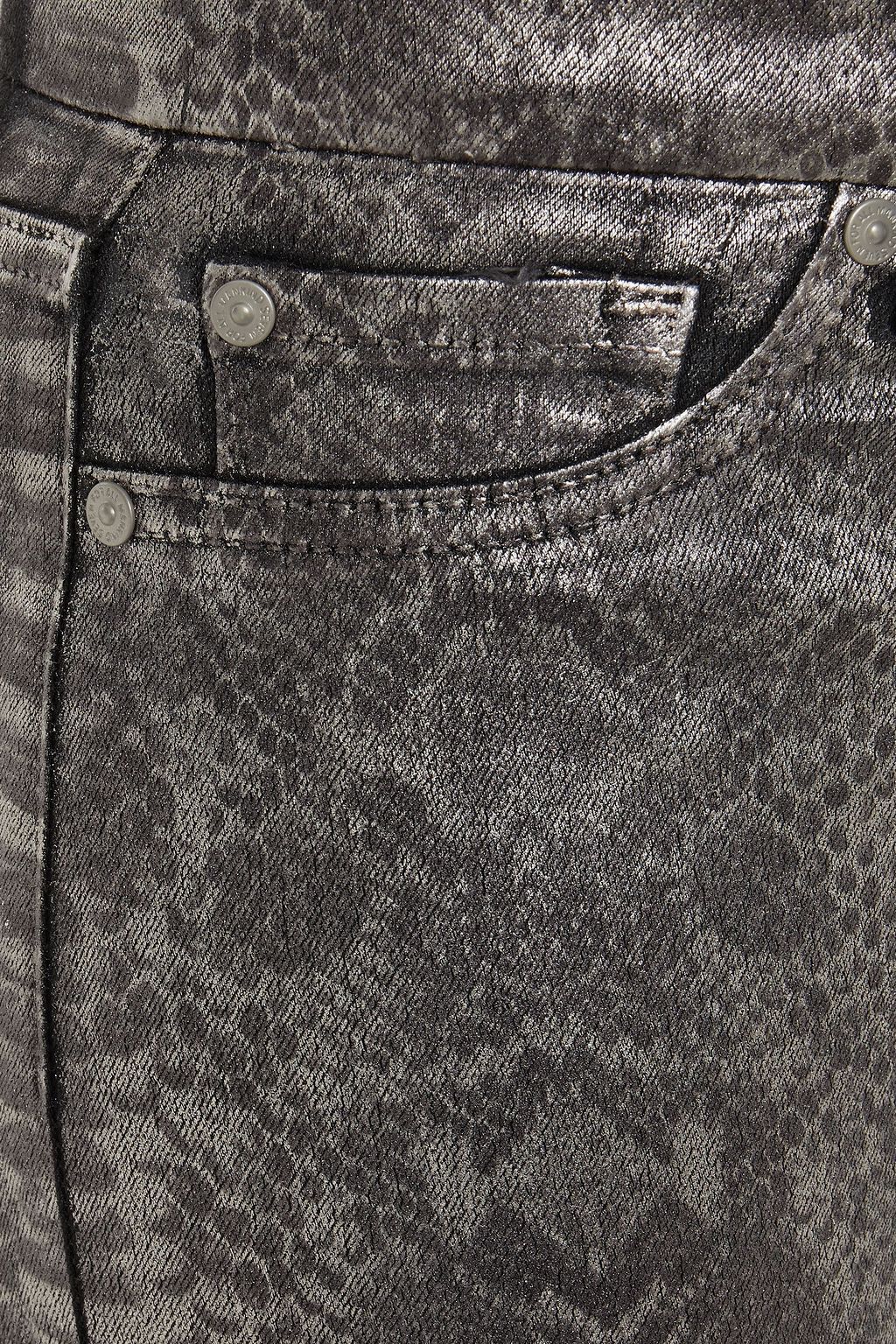 7 FOR ALL MANKIND Metallic snake-print skinny pants