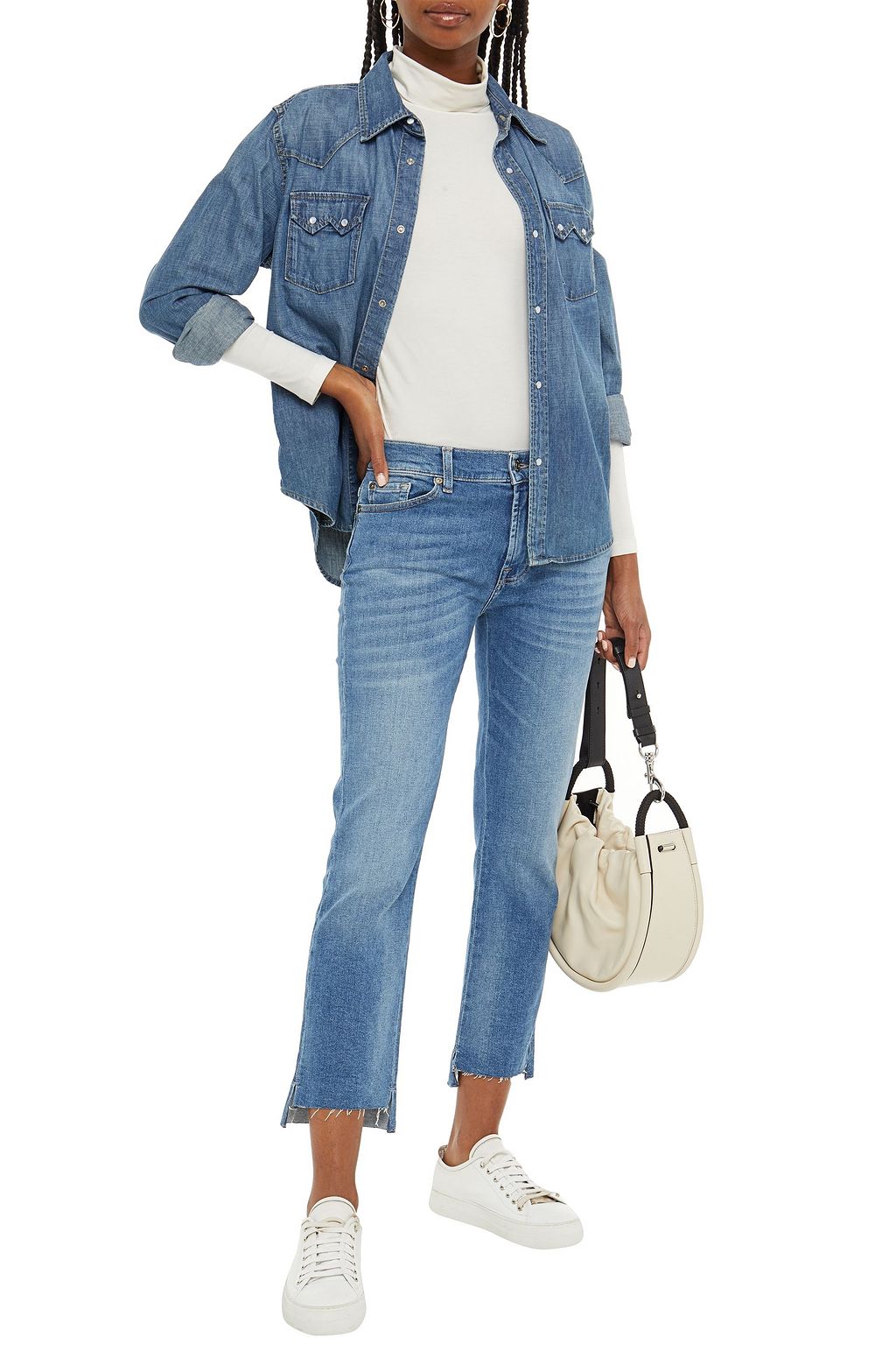 7 FOR ALL MANKIND Faded mid-rise bootcut jeans