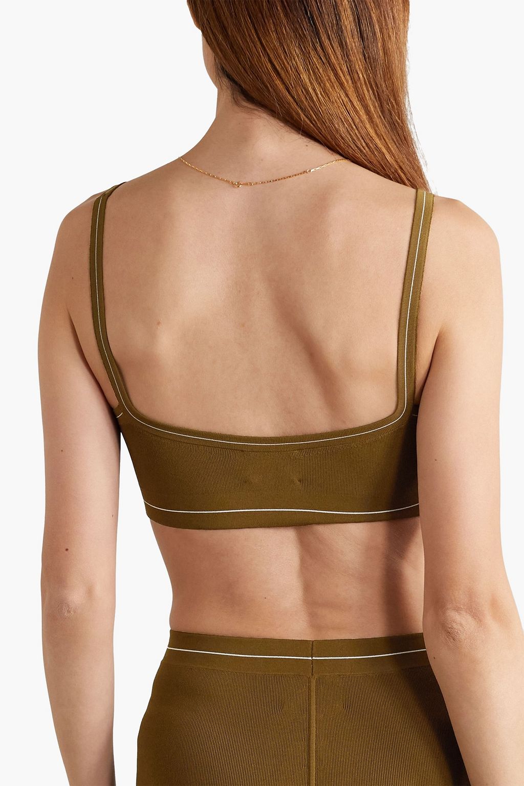 KHAITE Carmelo ribbed jacquard-knit bra top