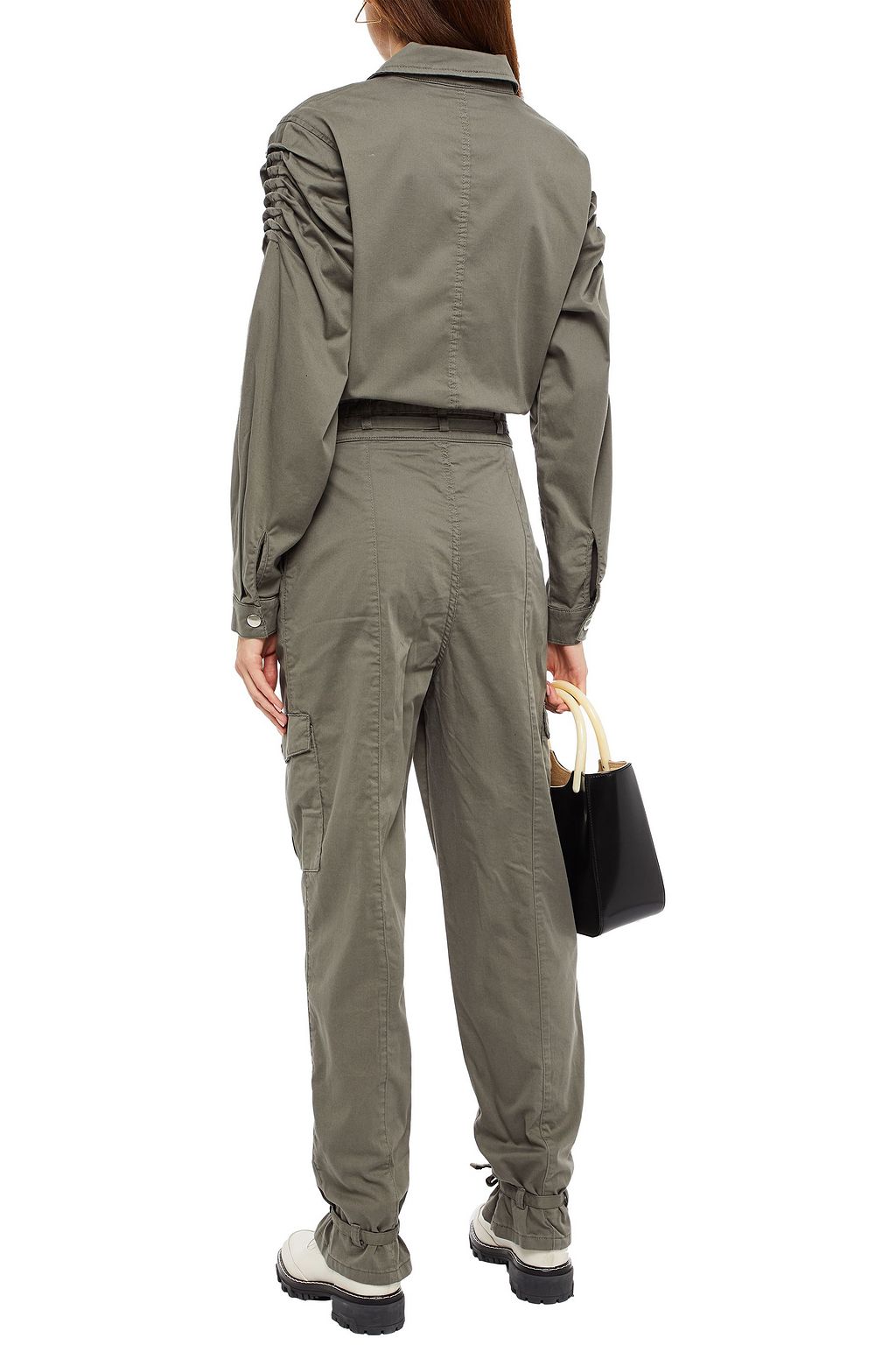 GESTUZ Pintucked organic cotton jumpsuit