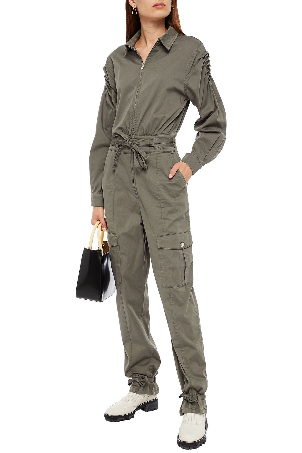 GESTUZ Pintucked organic cotton jumpsuit