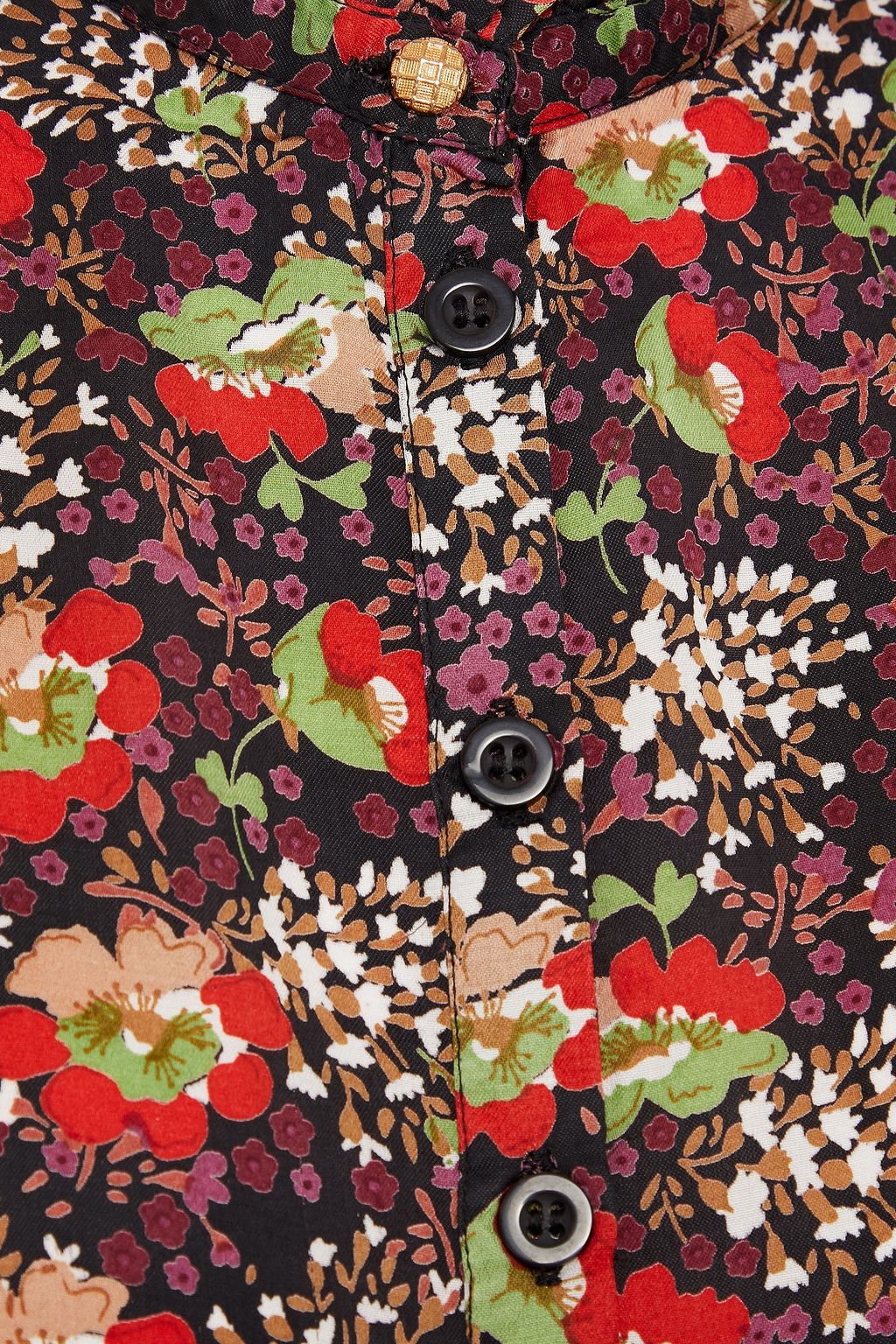 BYTIMO Velvet floral-print satin mini dress