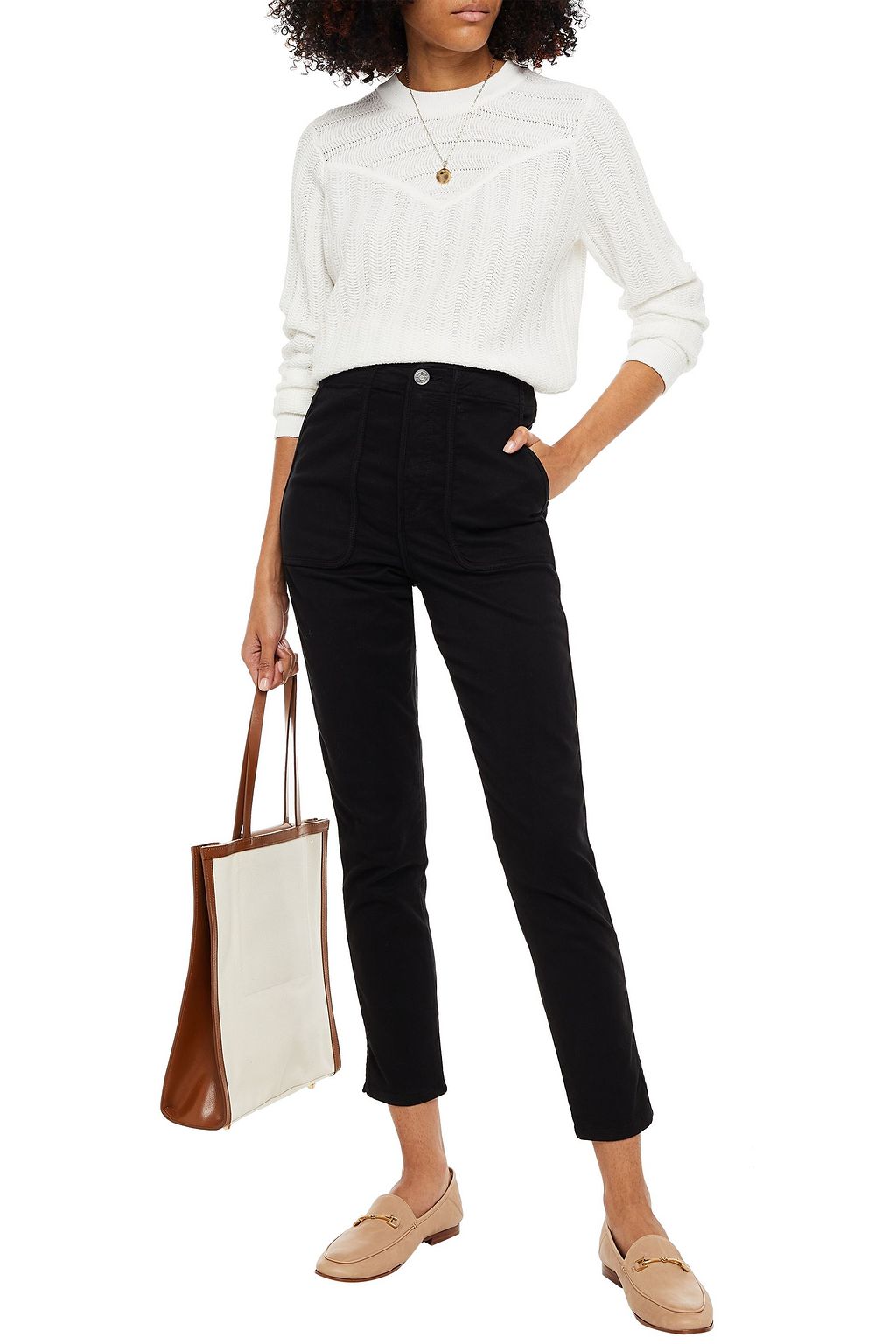 JOIE Scarlotte pointelle-knit sweater