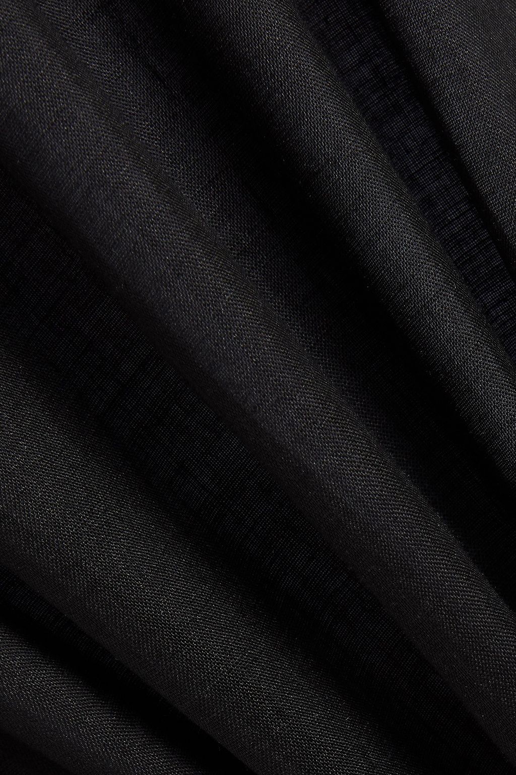 SANDRO Belted gathered ramie shirt