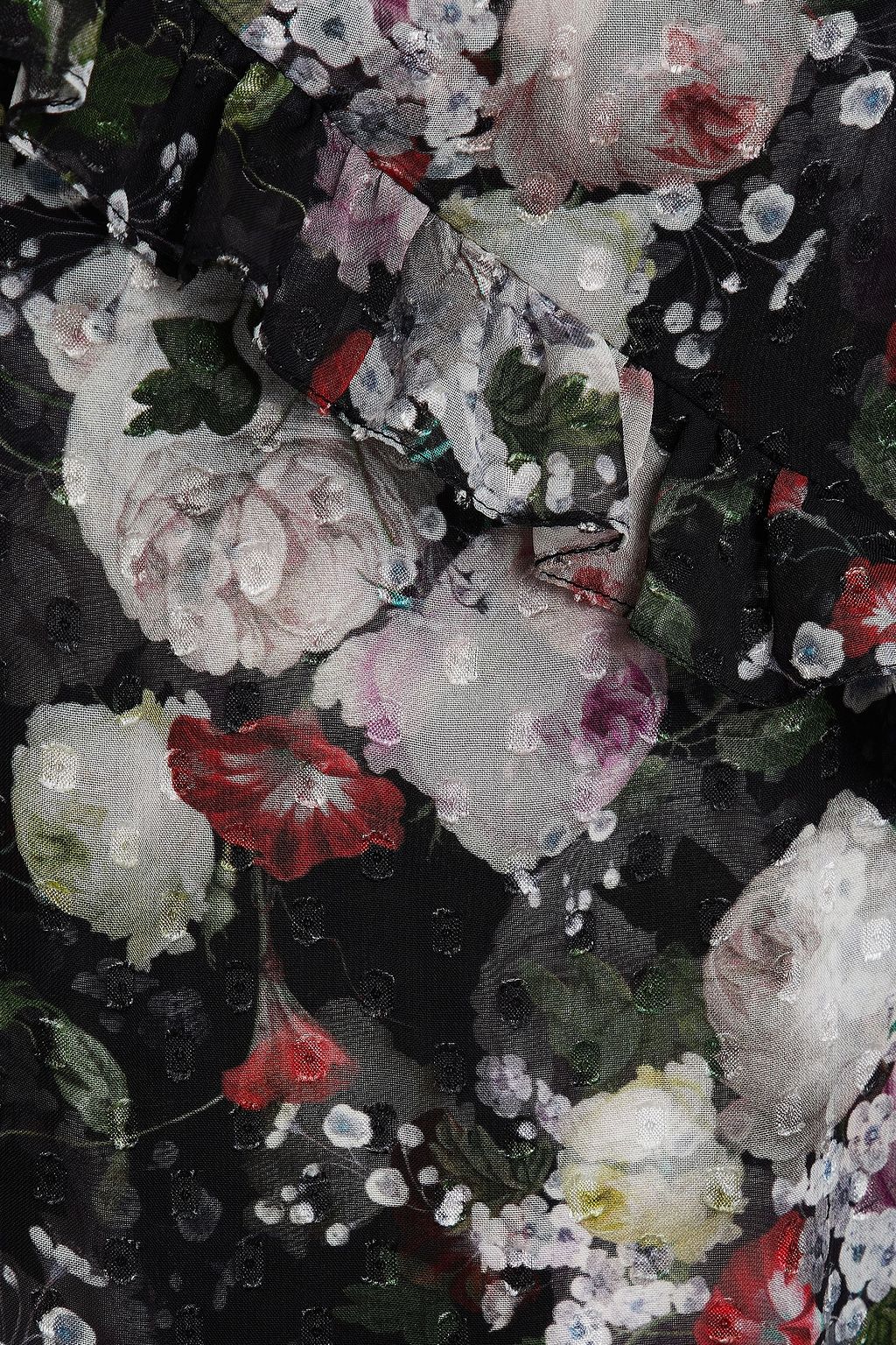 ERDEM Zandra ruffled floral-print fil coupé chiffon midi dress