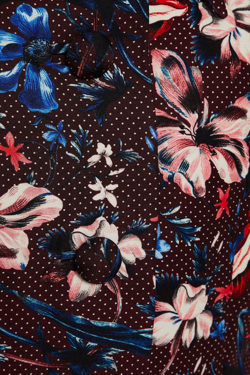 ERDEM Printed wool-blend faille peplum jacket