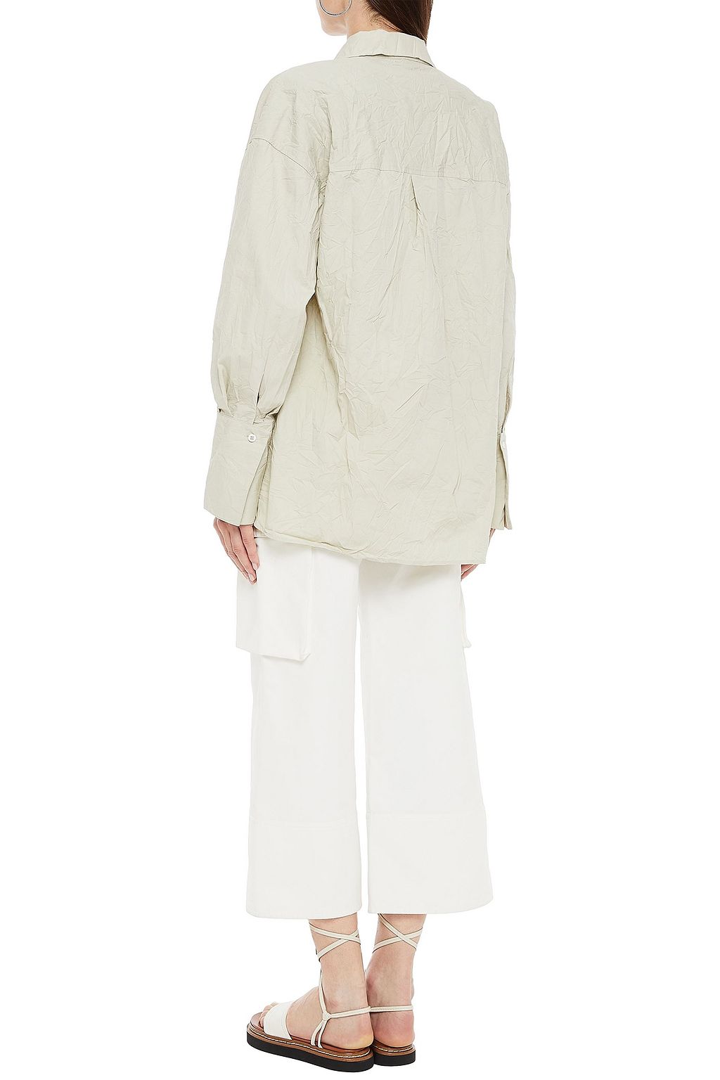 BITE STUDIOS Crinkled cotton-poplin shirt