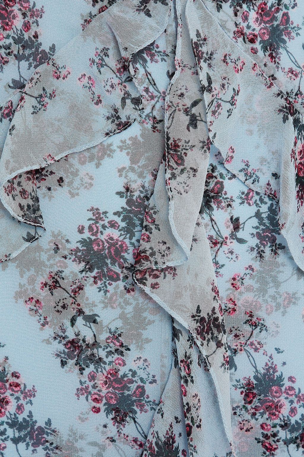 ERDEM Alison ruffled floral-print silk-voile maxi skirt