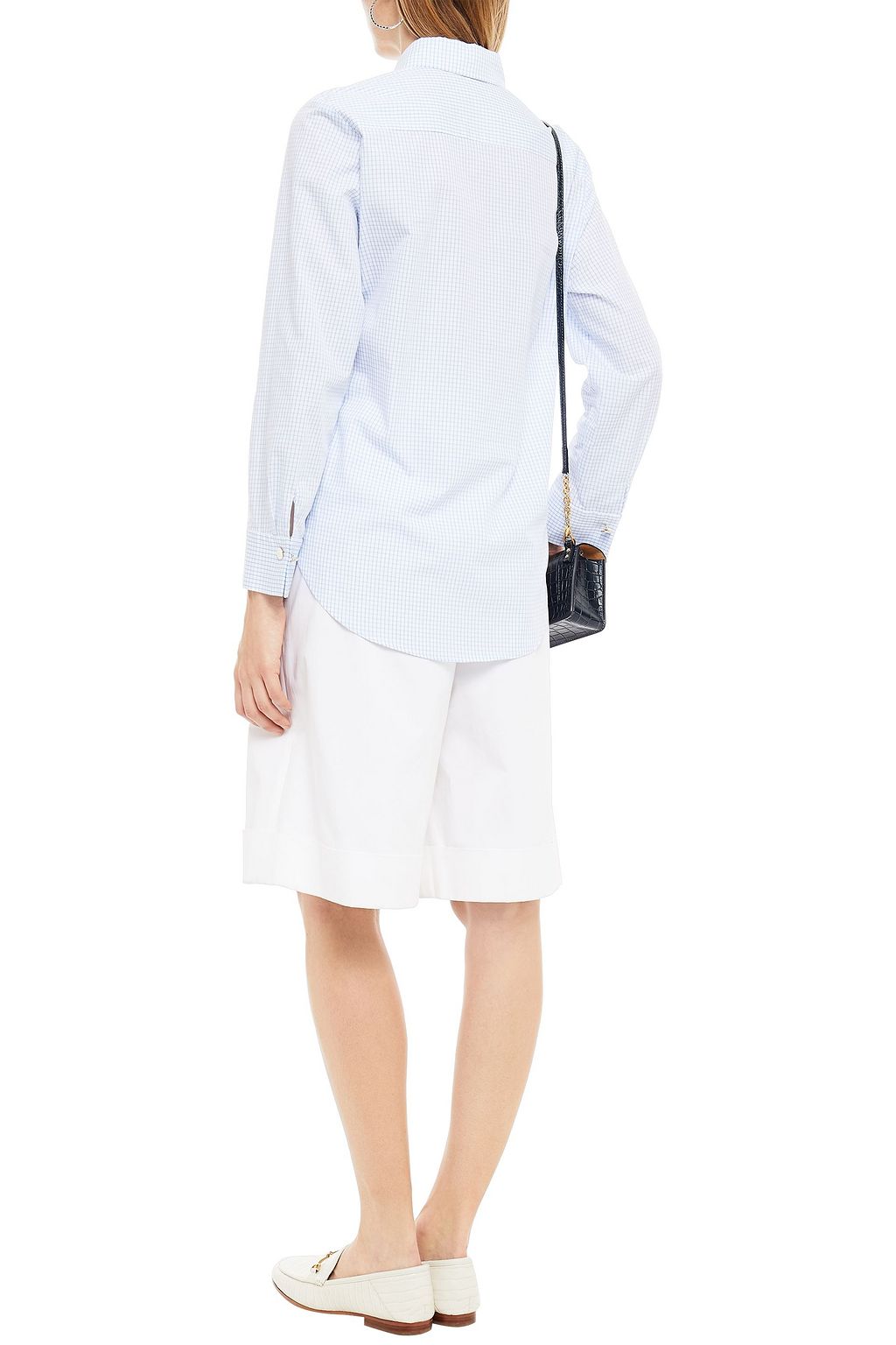 SANDRO Ciel gingham cotton-poplin shirt